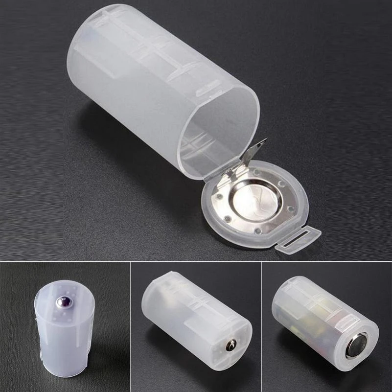 4 шт. прозрачный пластиковый держатель для батарей АА в D |