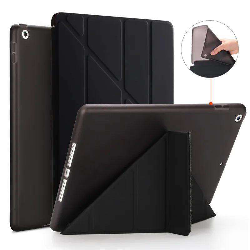 Black Чехол для iPad 9,7, GOLP искусственная кожа Magentic Smart чехол мягкая Вернуться ТПУ Защитный чехол для iPad крышки A1822 A1823 чехол на айпад 5 6 - Цвет: Black
