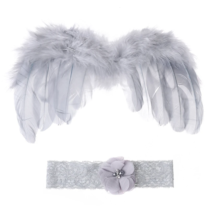 

Baby Newborn Flower Headband+Wing Costume Photo Photography Prop Outfits Set