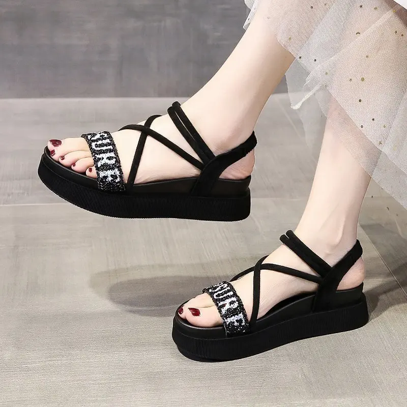 

Platform Wedges Women's Sandals Casual Shoes for Ladies 2021 Fashion Women Heels Classy Pumps Sexy Open Toe Breathable Shoes