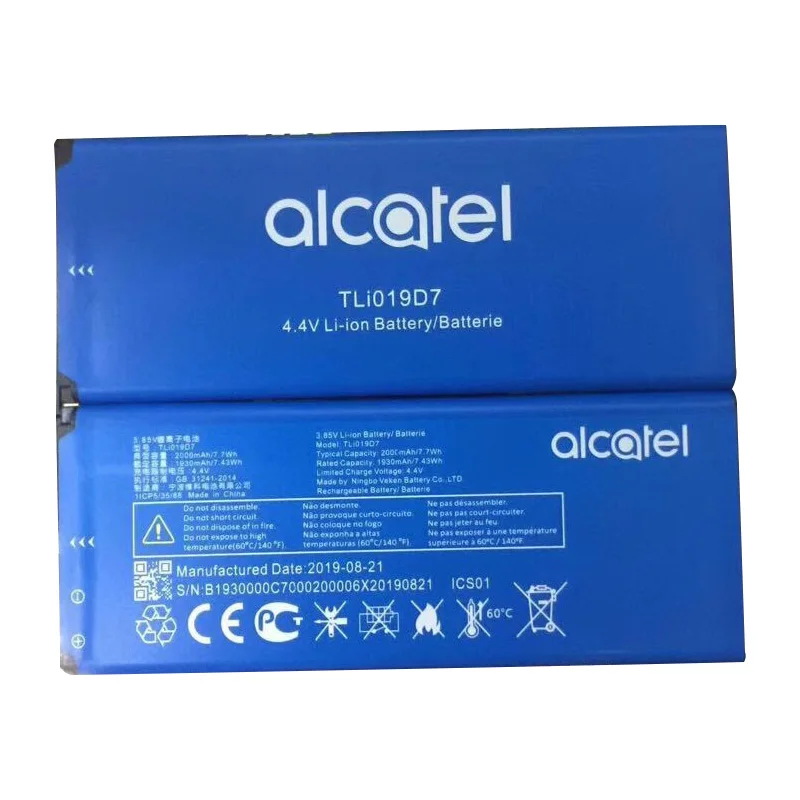 2000 мА/ч, TLi019D7 Батарея для Alcatel Работает с любым оператором, 1 5033 5033D 5033X 5033Y 5033A 5033T 5033J для Telstra Эфирное плюс