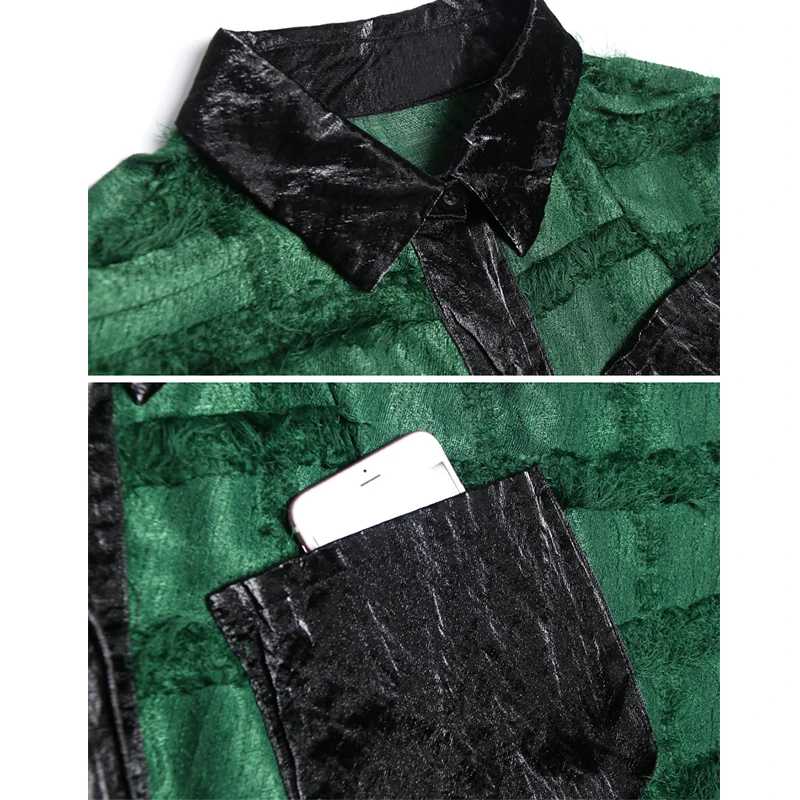 Женская Асимметричная блузка XITAO с разрезом элегантная маленькая рубашка