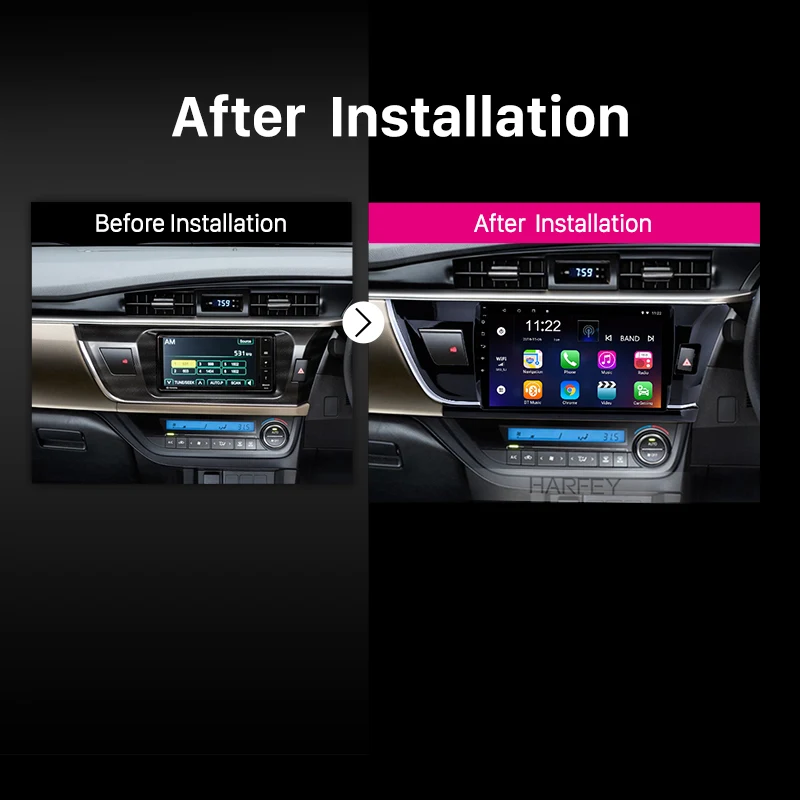 Harfey автомобильный мультимедийный плеер 10 1 &quotрадио gps Navi Android 0 для 2014 Toyota Corolla RHD