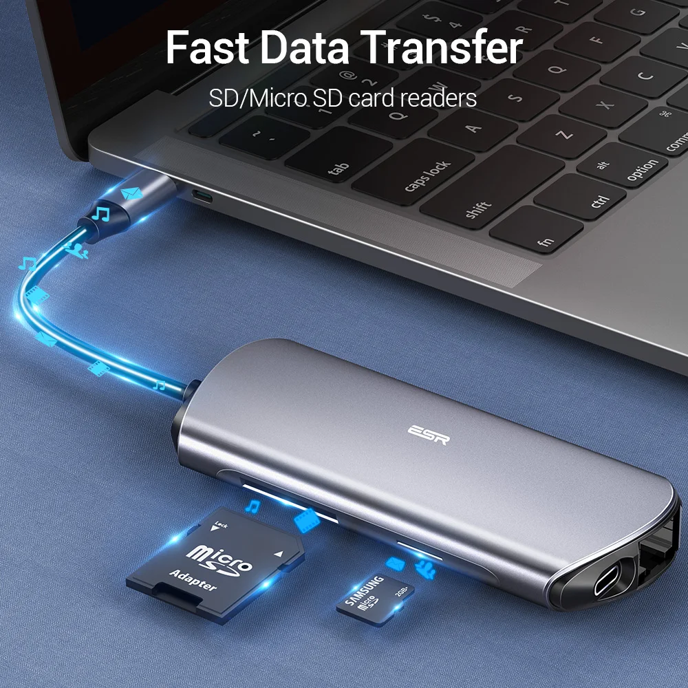 ESR 8-в-1 Тип USB-C 3 1 док-станция USB 0 Выход сплиттер адаптер быстрой Скорость передачи