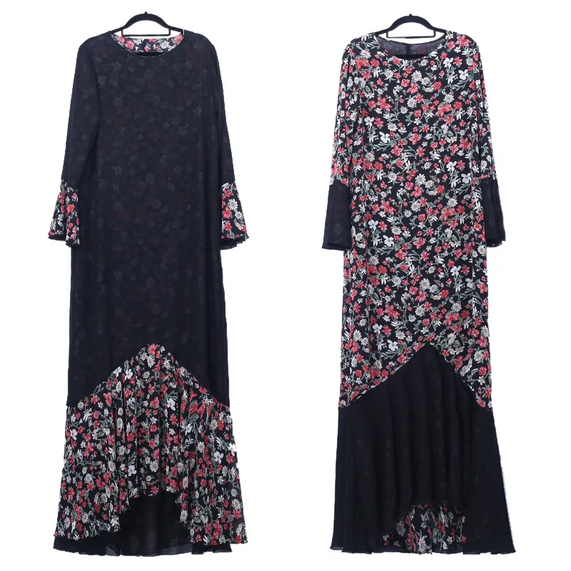 Винтажное шифоновое мусульманское платье женские цветочные платья абайя