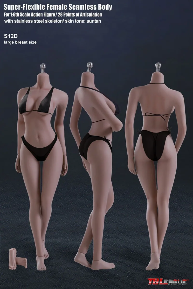 Скидка TBL S09C S12D S06B S02A 1/6 Suntan Skin, супер гибкая Женская бесшовная фигурка, 12 дюймов, средний и большой бюст, модель
