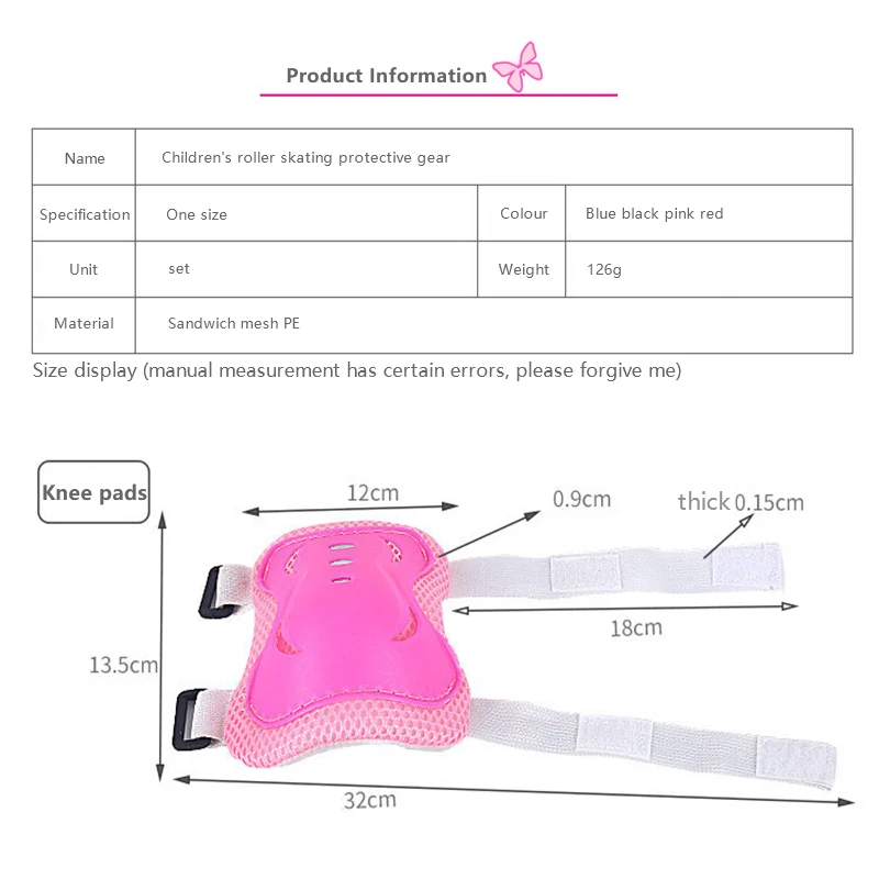 

Children Anti-fall appliances Knee Wrist Guard Safety Gear Pads 6PCS Kids Sports Safety Teens Elbow