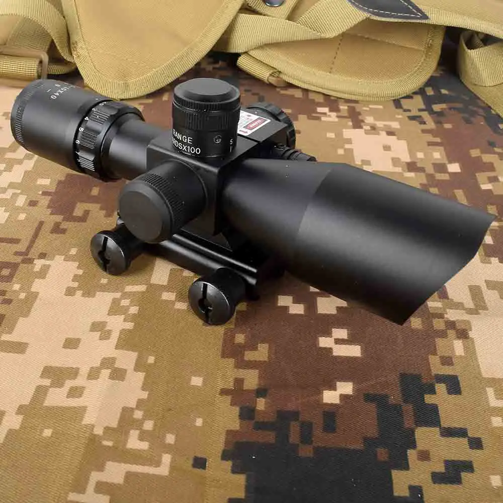 Тактический оптический прицел для винтовки 2 5 10x40 с красным лазером