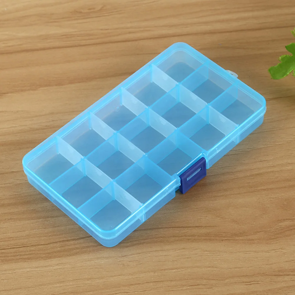 Прозрачная пластиковая шкатулка для ювелирных изделий 5 цветов 15 ячеек | Дом и сад