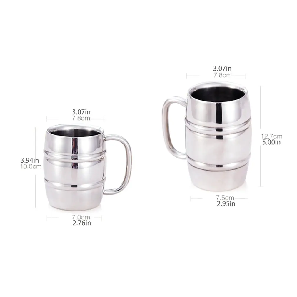 300/430 мл Кофейная Кружка пивная чашка из нержавеющей стали с двойными стенками