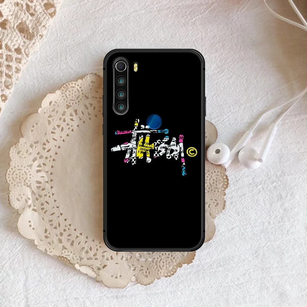 

American trendy brand Phone Case For XIAOMI Redmi Note 5 7 8 T 9 6A 7A 8A 9S K 20 30 Pro black Hoesjes Trend Prime Pretty Back