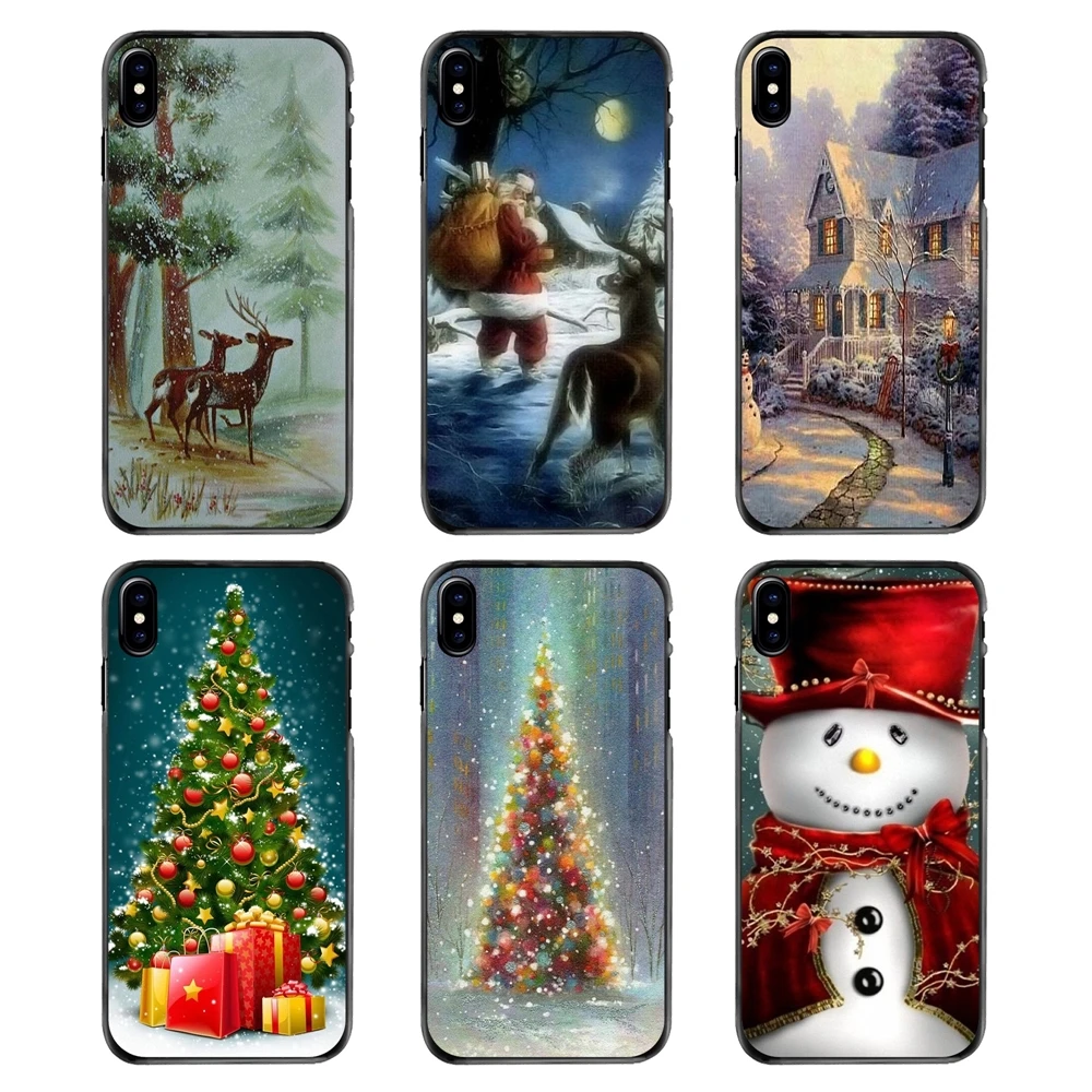 Рождественские подарки Санта Клаус Снеговик аксессуары кожа чехол для Iphone 4 4S 5 5S