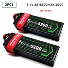 GTFDR 5200 мАч Lipo Battery 7,4 В 100C200C 2S LiPo RC Deans XT60 EC5 для 18 RC Evader BX Car Truggy Buggy