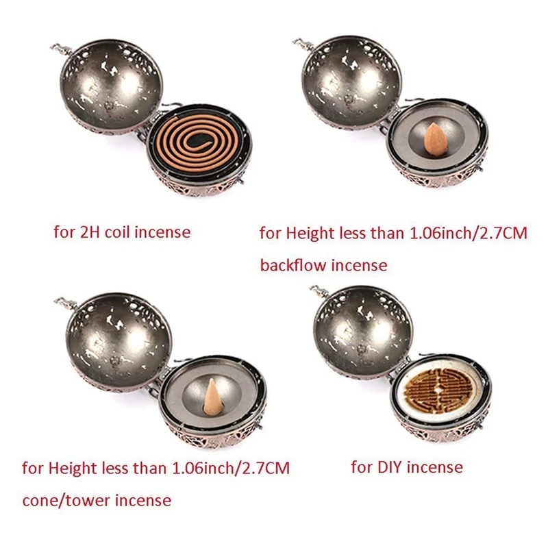 

Hanging Incense Burner Holder,Ball Shaped Carved Dragon Cone Incense Burner,for Home Air Purification/ Decoration