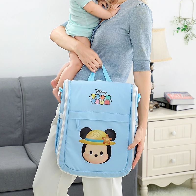 Disney Tsum Tsum Baby Diaper Bag Fashion Multifunctional Dual Purpose Bed Package Nappy Bag Travel High Capacity Stroller Bag images - 6