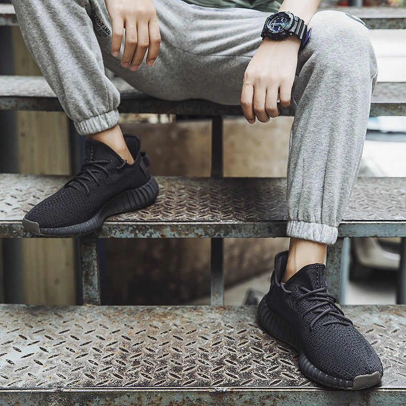 

2021 Black Mesh Men's Shoes Fashion High Quality Mens Shoes Casual Breathable Massage Designer Shoes Men Sneakers Bambas Hombre