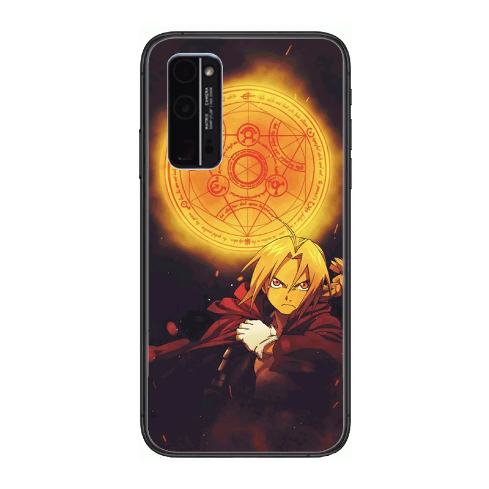 

Anime Fullmetal Alchemist Style Phone Case Hull For Huawei Honor 8 9 10 20 30 A S Lite Pro 5g i Black Back Soft Cell Cover P