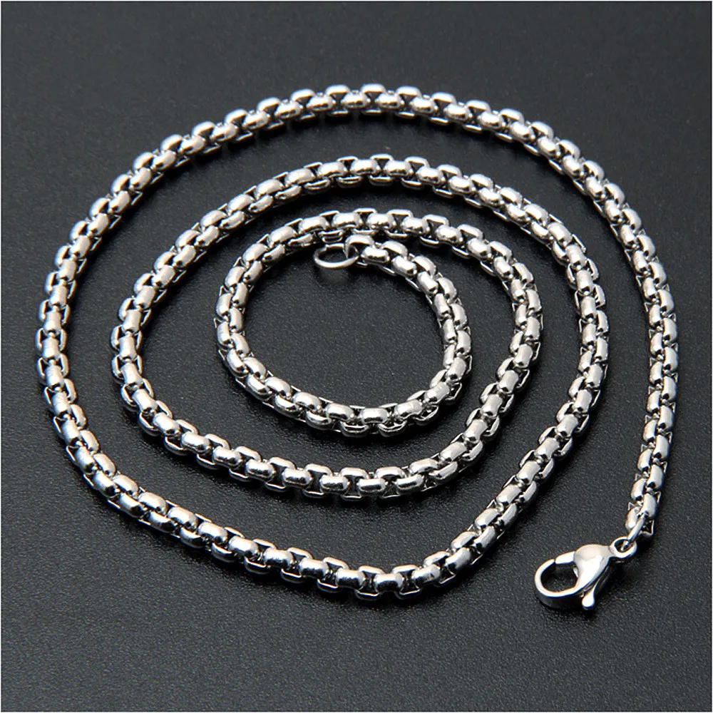 Цепочка из нержавеющей стали высокого качества ожерелье серебристого цвета в