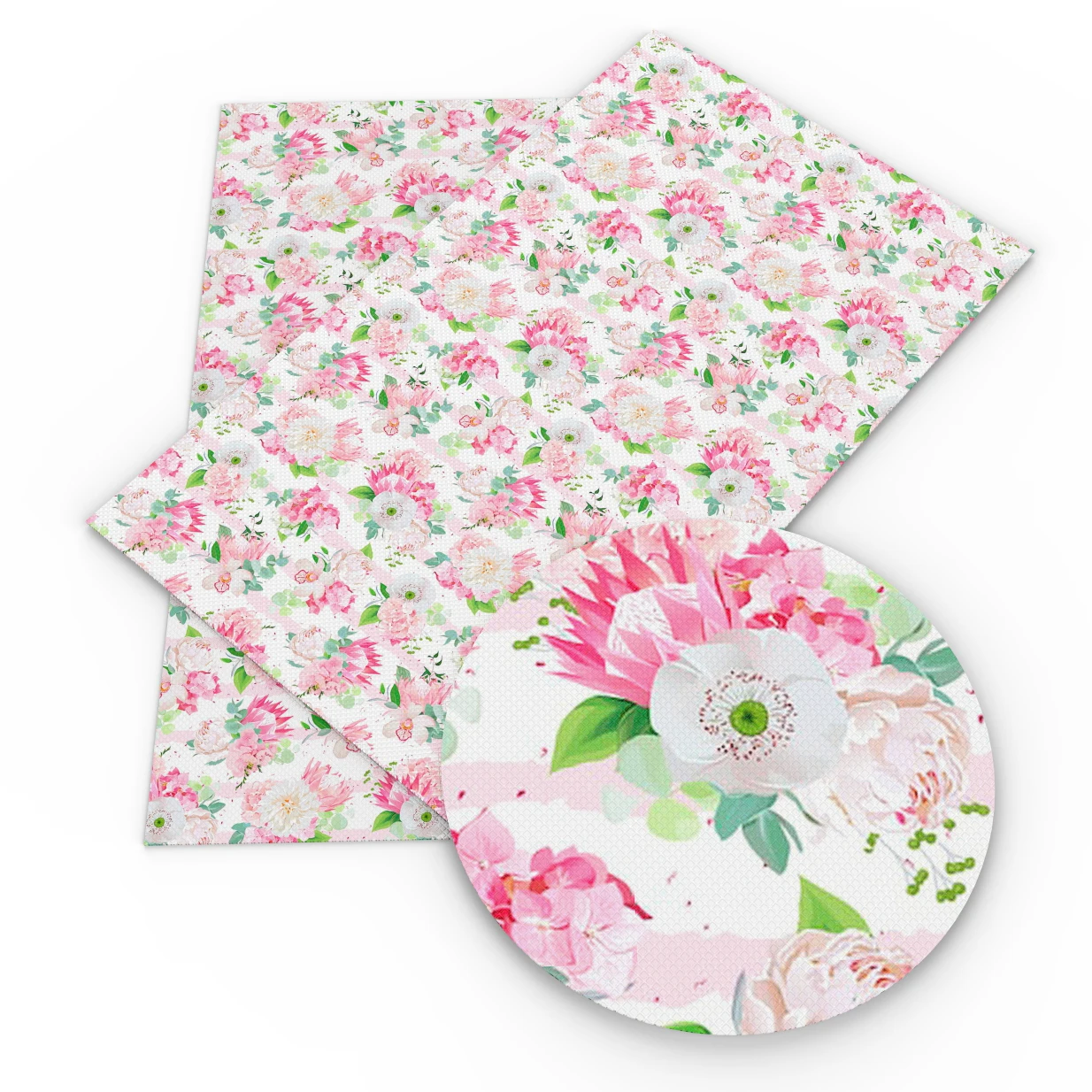 Дэвид Энджи 20*33 см Цветочный принт искусственная синтетическая кожа для Hairbow DIY