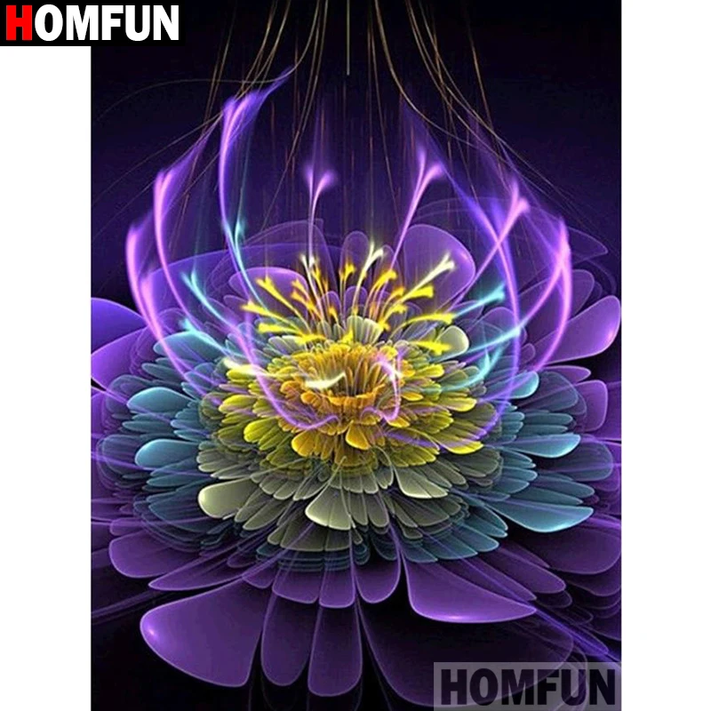 Алмазная 5D Вышивка HOMFUN сделай сам полное покрытие цветок мандалы