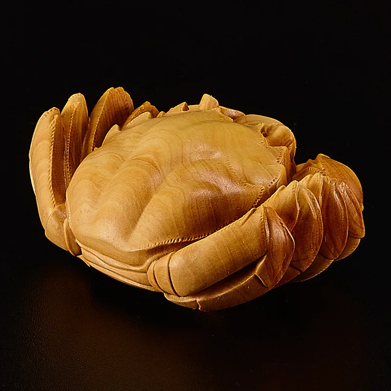 

XS104-About 7,5 см туфли-балетки ручной работы резьба из самшита фигурка статуэтка животного домашний декор-краб Скульптура этнические изделия