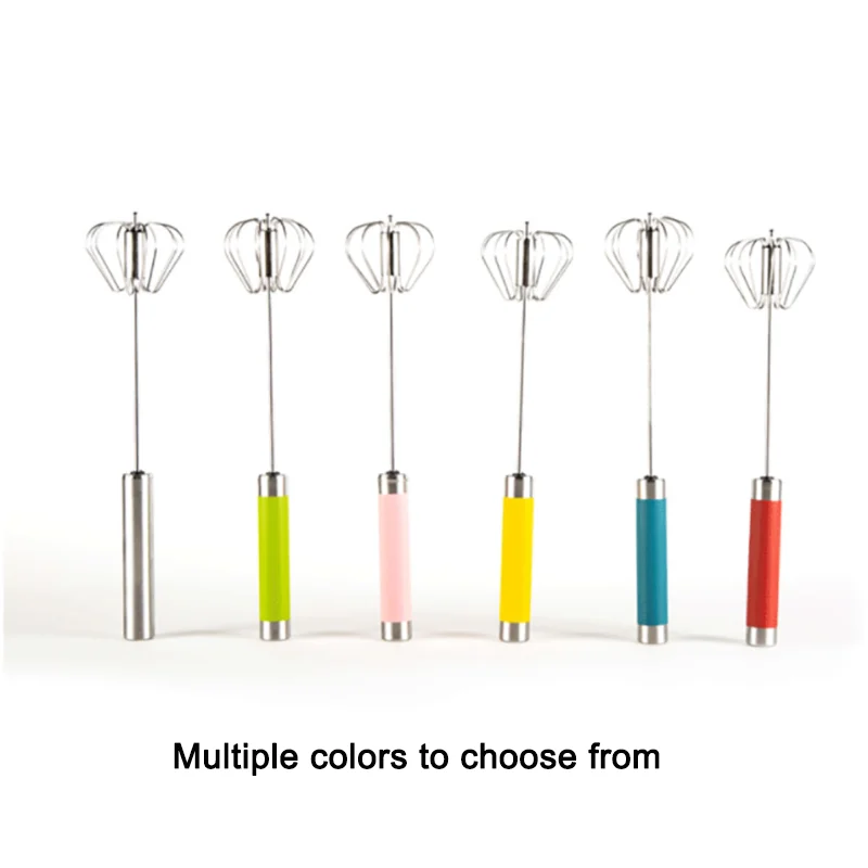 

430 Stainless Steel Semi-automatic Whisk Push-type Rotating Kitchen Egg And Cream Whisk Cooking Stirring Tool Hand Whisk Mixer