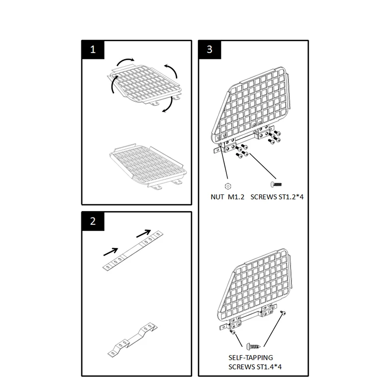 

for MN D90 D99S MN99S 1/12 RC Car Upgrade Parts Metal Foldable Car Window Protective Net Window Guard Accessories