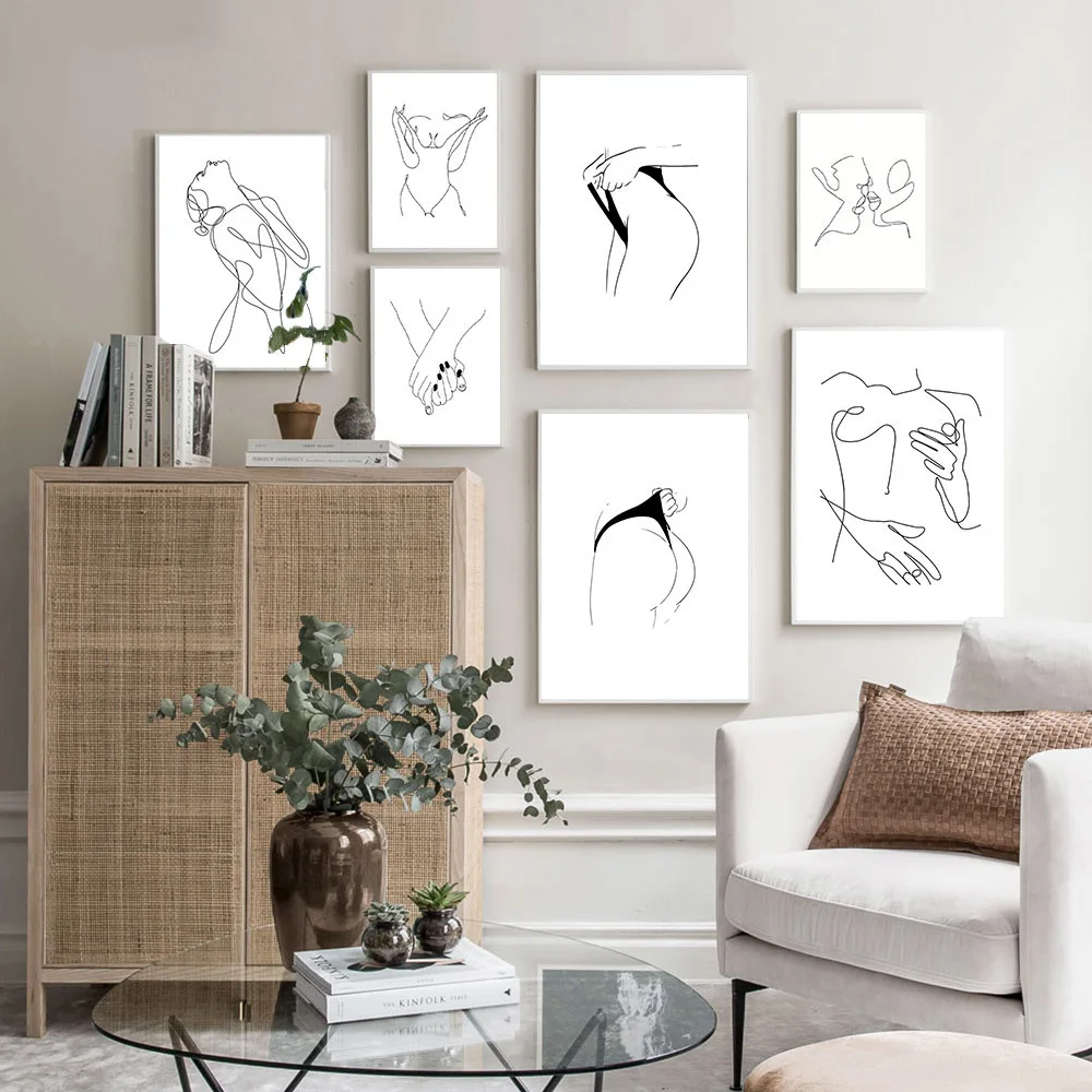 

Abstract Female Body Line Canvas Painting Wall Picture Posters For Living Room Decoration Home Decor