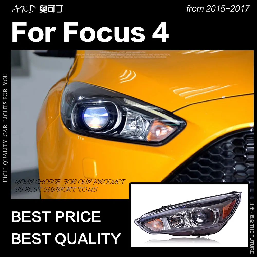 AKD автостайлинг для Ford Focus фары 2015-2017 ST Sytle D2H Hid опция ангельские глазки
