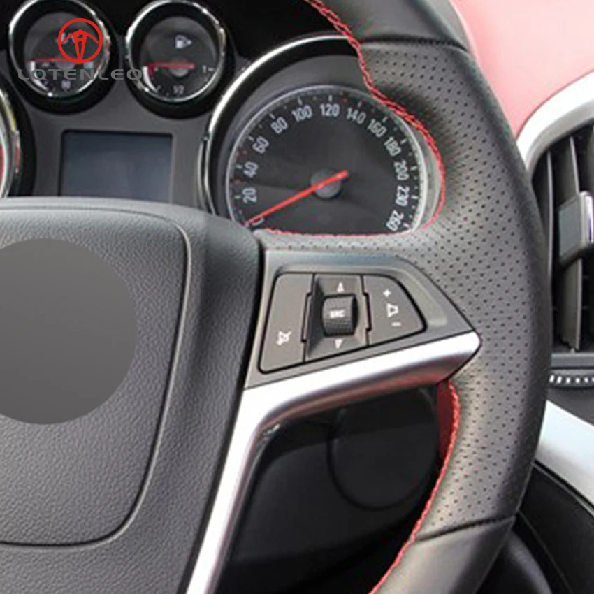 

Black Genuine Leather Car Steering Wheel Cover for Vauxhall Mokka X 2012-2019 Ampera Astra Cascada 2010-2015 Insignia Meriva