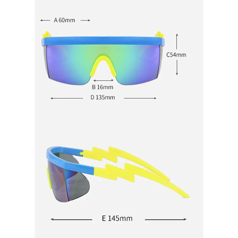 

One Piece Sunglasses Lightning Legs Irregular Big Frame Glasses Sunglasses Women 2020 Outdoor Sport Bycling Glasses Men Fashion