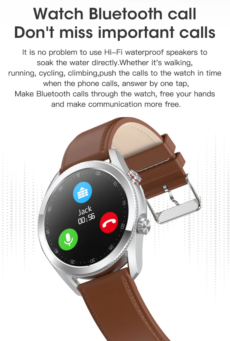 

New Bluetooth Call L19 Fashion Smart Sports Alloy Case Monitor Watch, IP68 Waterproof Heart Rate Sleep Monitoring Smart Watches