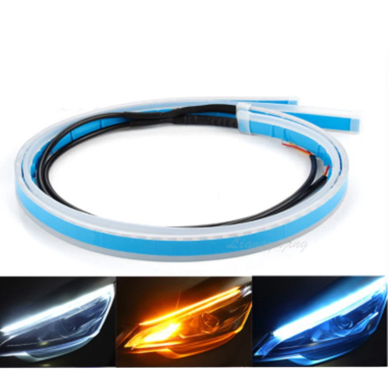 Автомобильные светодиодсветодиодный дневные ходовые огни гибкие белого синего