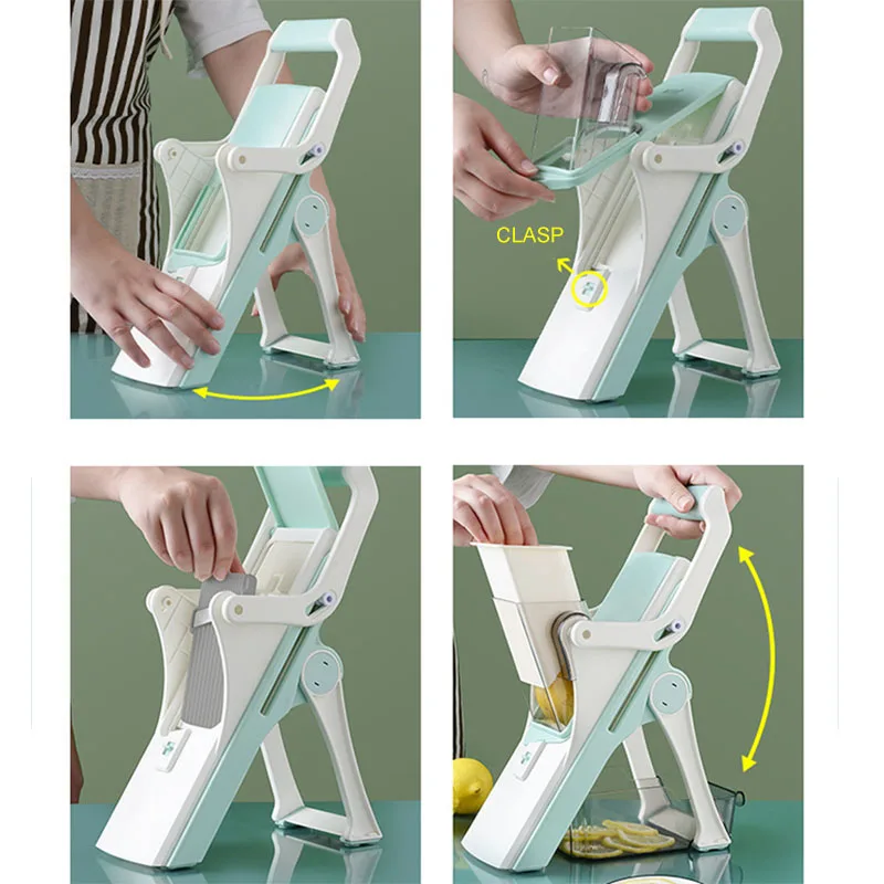 

Vegetable Slicer Multifunctional Manual Adjustable Veggie Fruit Chopper Practical Kitchen Supplies HANW88