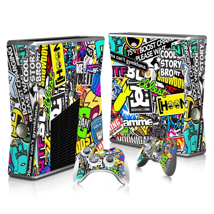 

Wholesale for Microsoft xbox 360 slim console controller skin sticker game accessories