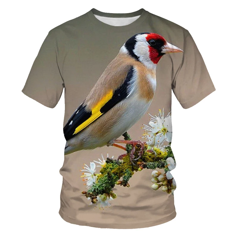 

2021 summer hot-selling photography animal bird men's and women's T-shirt personality 3D printing oversized T-shirt streetwear