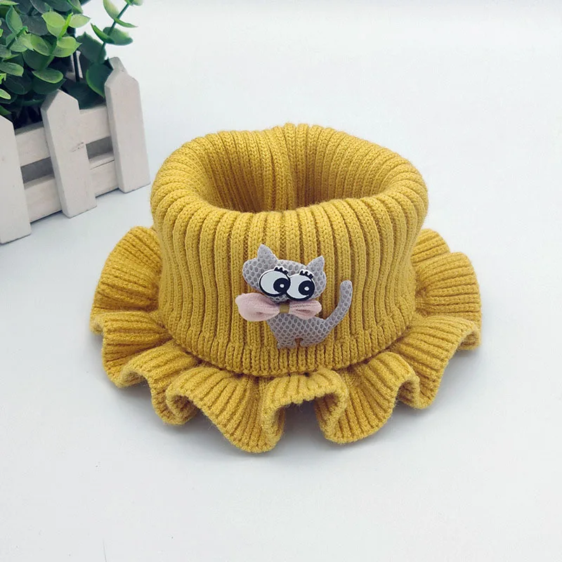 

Autumn Winter Tide New Children's Kids Warm Scarf Korean Boy Girls Baby Cute Cartoon Cat Princess High Elastic Neck Bib B20