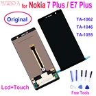 Оригинальный ЖК-дисплей для Nokia 7 Plus, ЖК-дисплей 7 Plus, сенсорный экран TA-1062, сменный ЖК-дигитайзер в сборе для Nokia E7 Plus