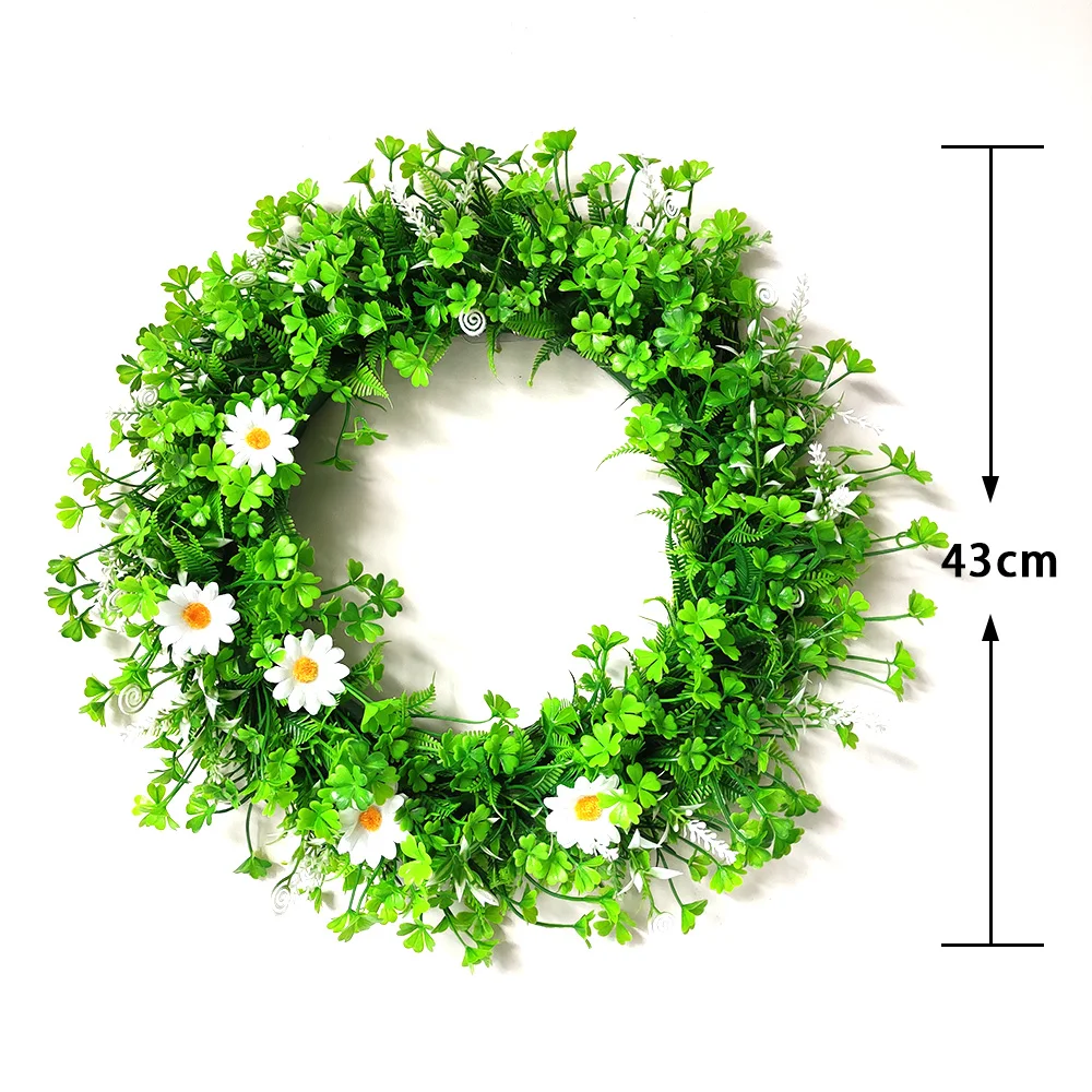 

Little Daisy Lucky Clover Garlands Artificial Wreaths Flowers Simulation Garland For Wedding Party Supplies Home Decoration 43cm