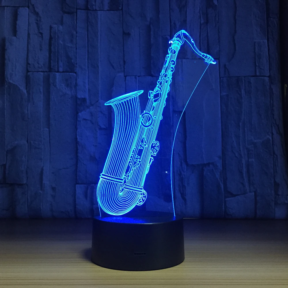 2018 new saxophone 3d night light smart home lamp energy-saving led | Лампы и освещение