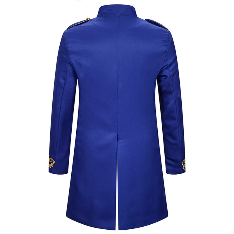 MJARTORIA мужской черный костюм с вышивкой пиджак стимпанк винтажный пиджак-фрак для