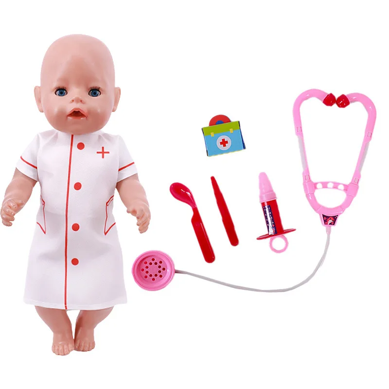 

Fit 18 inch Baby New Born Doll Accessories 43cm Nurse S anitary Accessories For Baby Birthday Gift