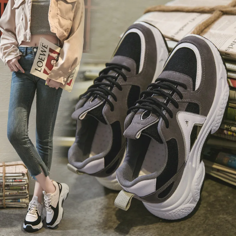 Ins/Лидер продаж Осенняя модная женская повседневная обувь кожаная на платформе