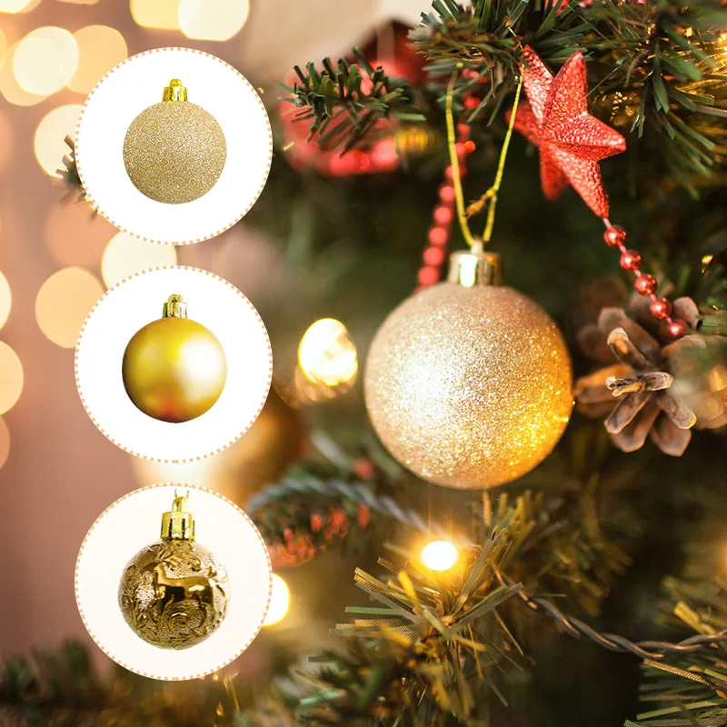 

12Pcs Christmas Tree Decorations Christmas Balls Ornaments Shatterproof Hanging Christmas Ball Set Wedding Party Decoration