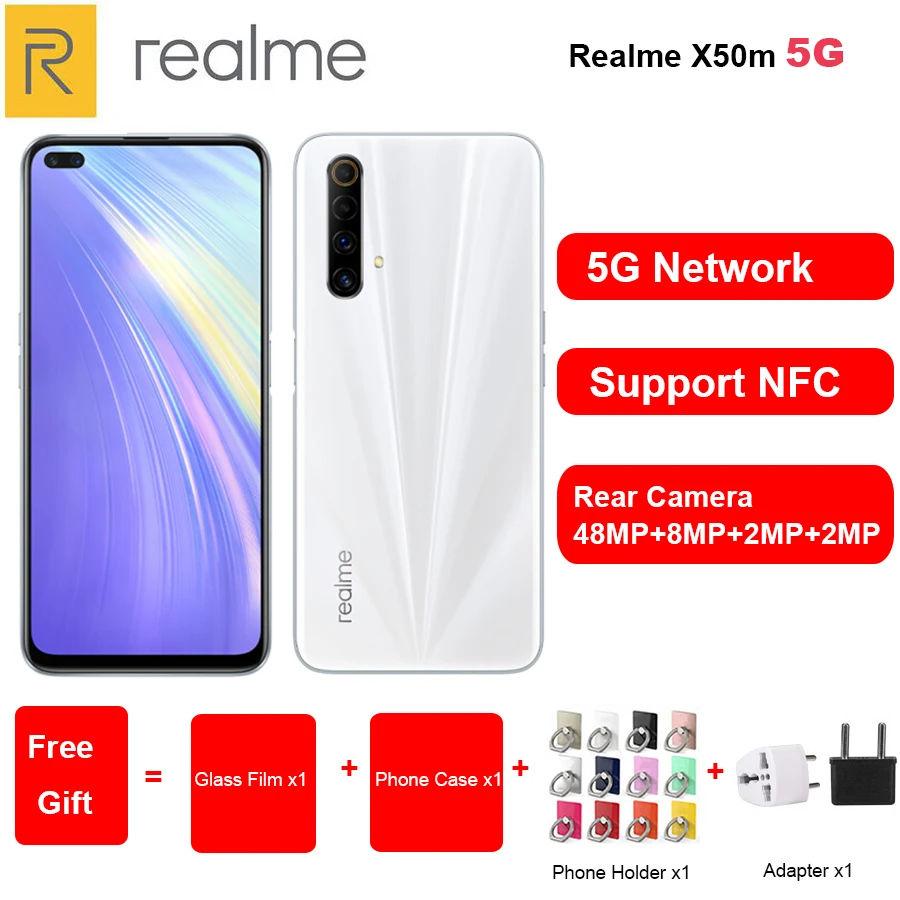 Фирменная Новинка Realme X50m 5G мобильный телефон 6 57 &quot6 ГБ/8 ГБ Оперативная память 128