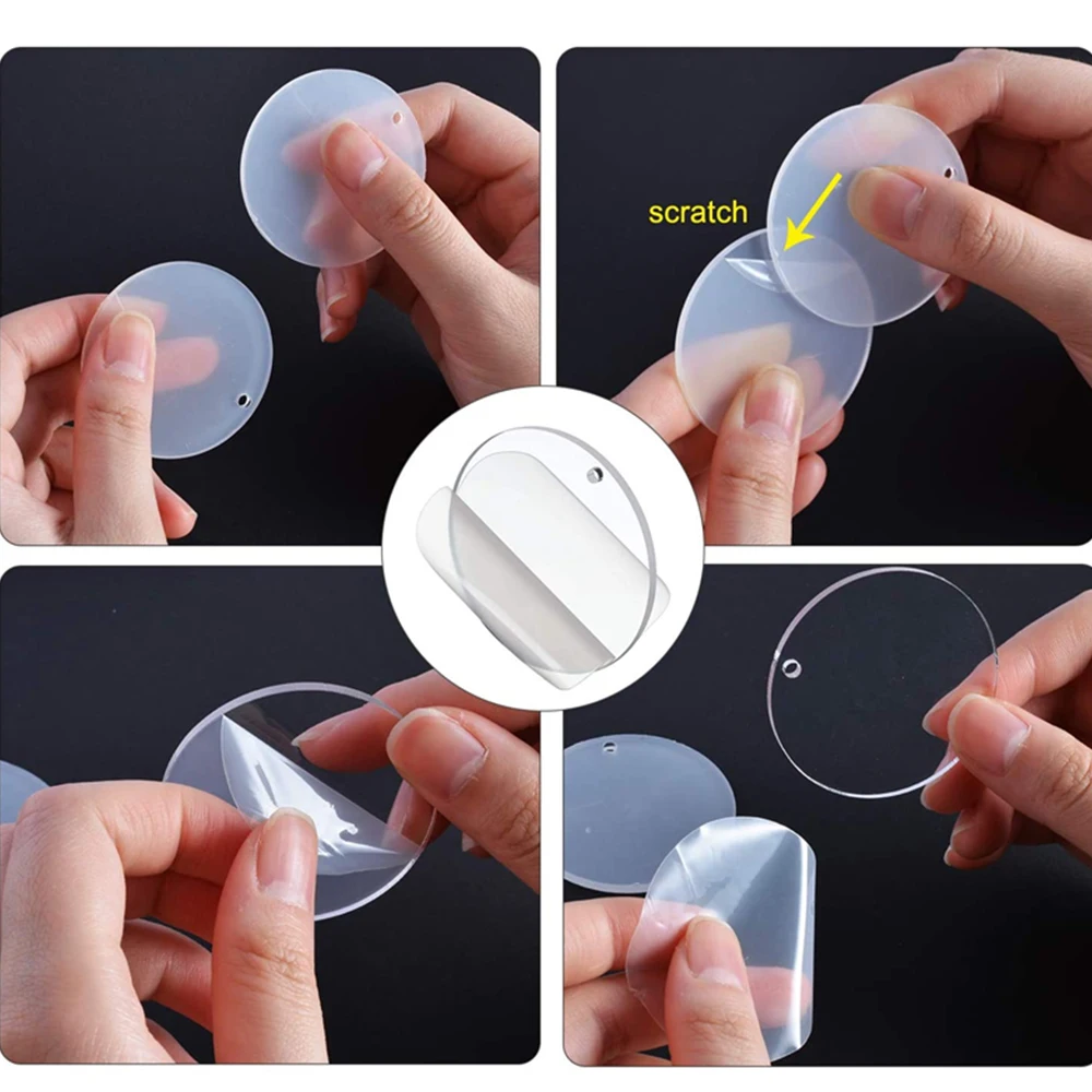 

48/60pieces Acrylic Circle Blanks With Key Chain Rings 2 Inch Round Acrylic Keychain Blanks With Hole Clear Discs Circles