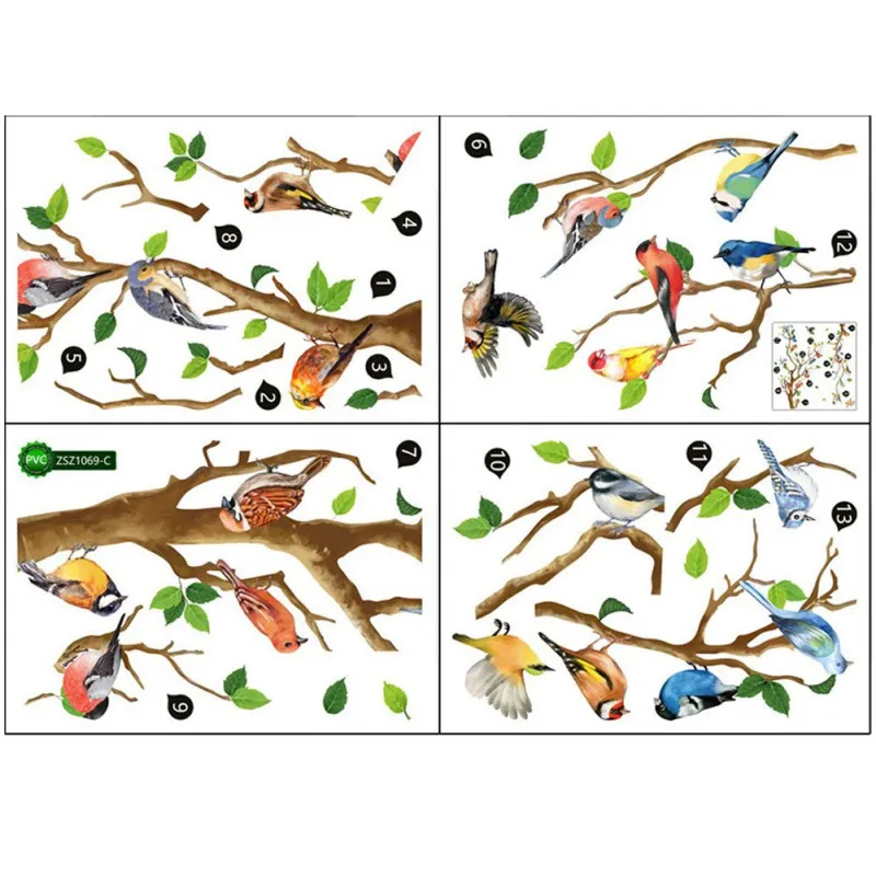 Зеленые наклейки на стену сделай сам обои украшение дома в виде листьев для