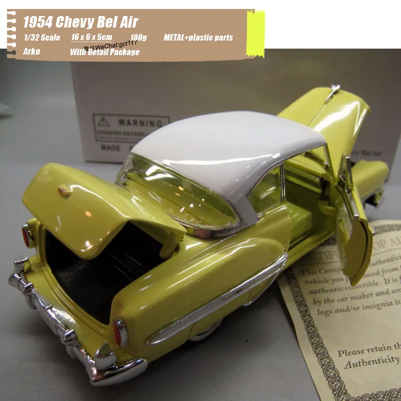 6 шт./лот оптовая продажа ARKO масштаб 1/32 классический автомобиль серия 1954 Chevy Bel Air