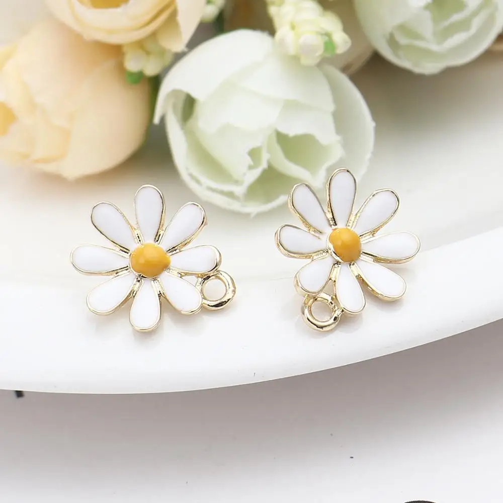 DoreenBeads цинковый сплав на основе ушные серьги гвоздики изделий цветок золотой