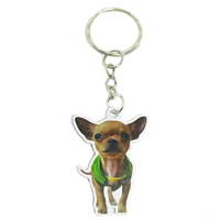 dog keychain chihuahua metal keyring animal sit not 3d cute men car key chain ring friends pet gift for women jewelry luxury